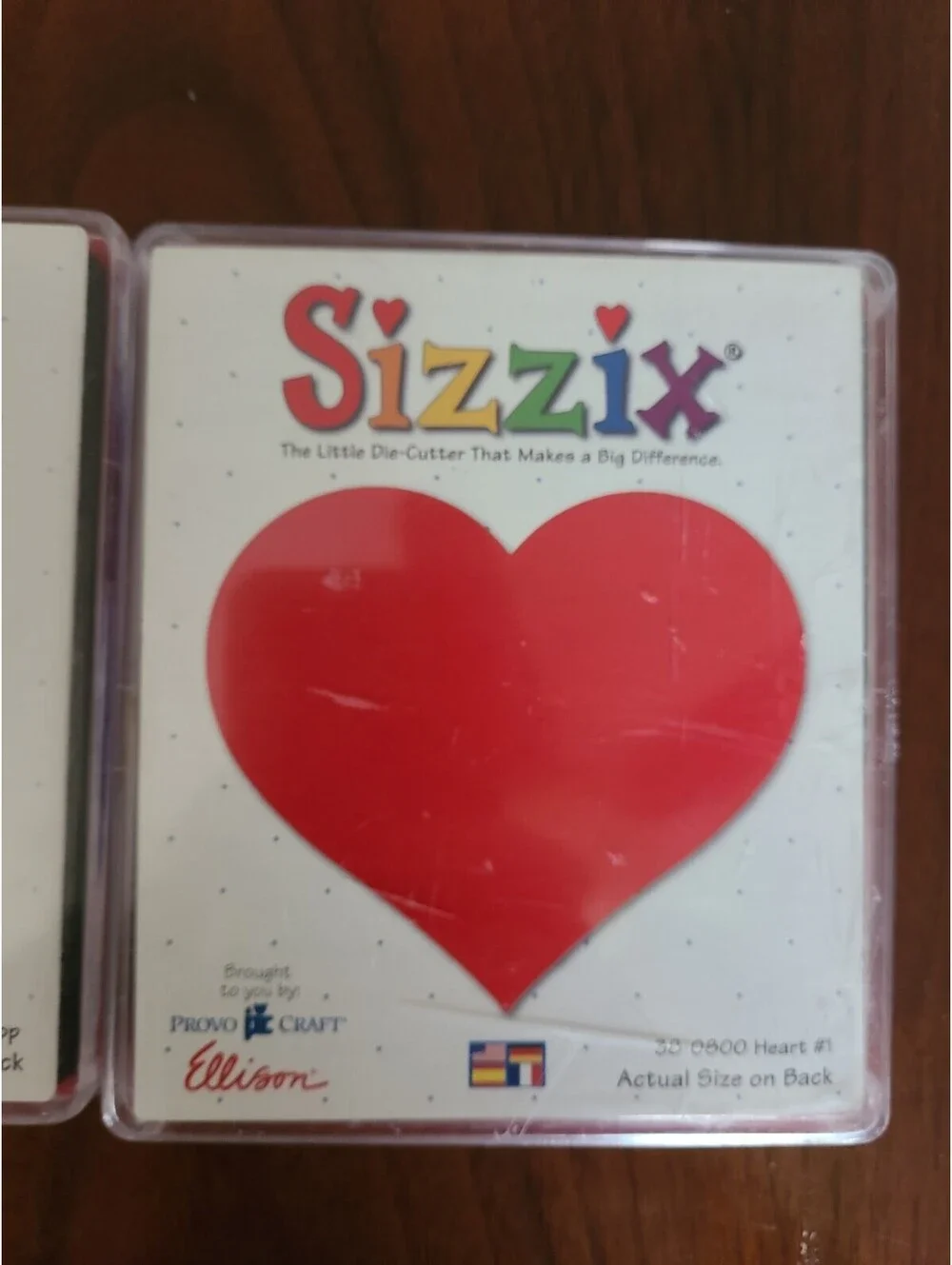 Sizzix RED Die Cut, Large FRAME SCALLOP #38-0165 & HEART #38-0800 PROVO Craft